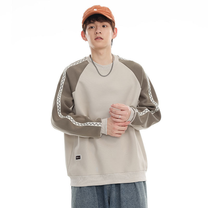 Retro Contrast Color Sweatshirt - Image 2